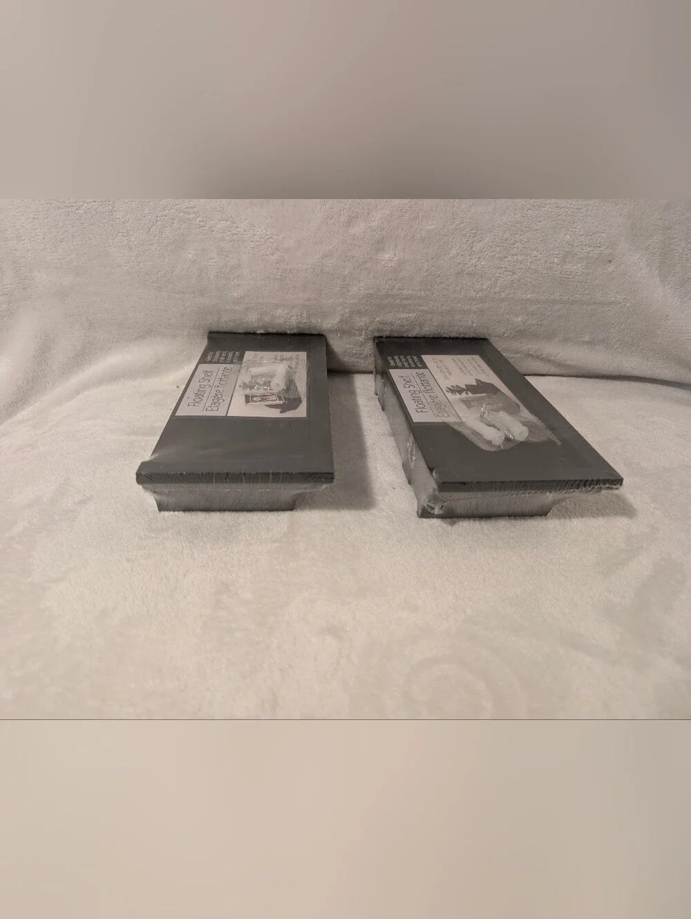 Set of 2 Black Mini Floating Shelves New